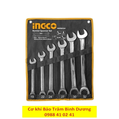 19-32mm Bộ 6 cờ lê vòng miệng tự động INGCO HKSPAR1061
