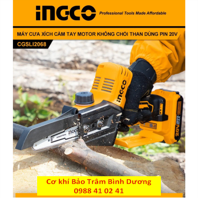 INGCO23_Máy cưa xích mini dùng pin CGSLI2068