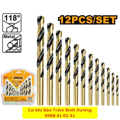 AKDB1125 Bộ 12 mũi khoan kim loại HSS