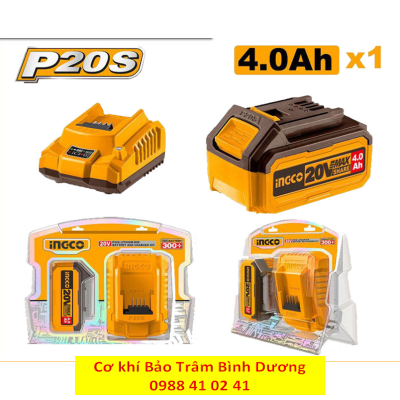 INGCO24_Combo 1 bộ pin 4.0Ah và sạc FBCPK1214