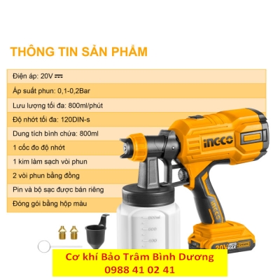 INGCO23_Máy phun sơn dùng pin CSGLI2003