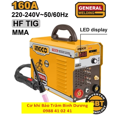 Máy hàn TIG hàn điện tử 160A ING-TIG1601 hàn TIG tích hợp hàn que MMA 15-160A que hàn 1.6-4.0mm