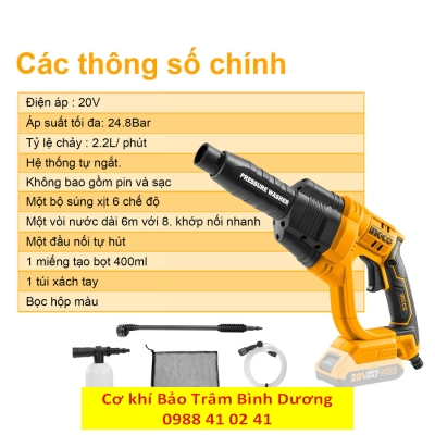 Máy rửa xe dùng pin CPWLI2008