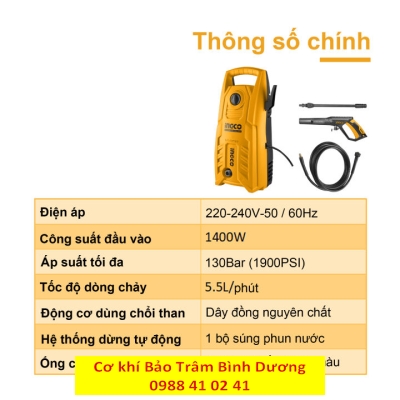 INGCO_Máy xịt rửa HPWR14008